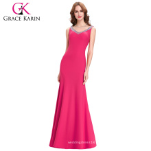 Grace karin Frauen Sexy Backless Meerjungfrau Hot Pink Lange Abend Party Kleider CL6061-3 #